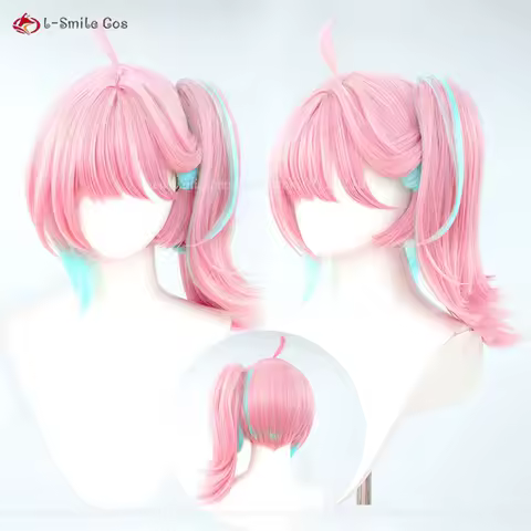 Kiriko Cosplay Wig Dance Rainy Days Skin 40cm Pink Blue Mix Cosplay Anime Cosplay Wig For Women Heat Resistant Synthetic Hair