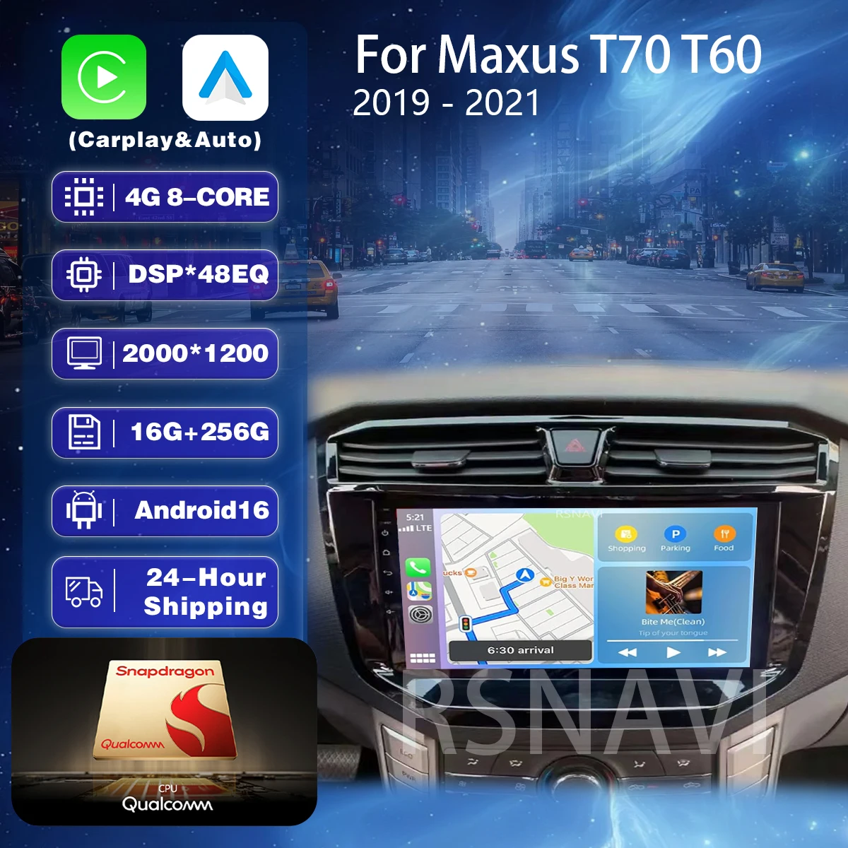 Plug and Play Android 16 Carplay Car Radio Navigation 2K Video Player Multimedia For Maxus T70 T60 MG Extender LDV D20 2019-2021