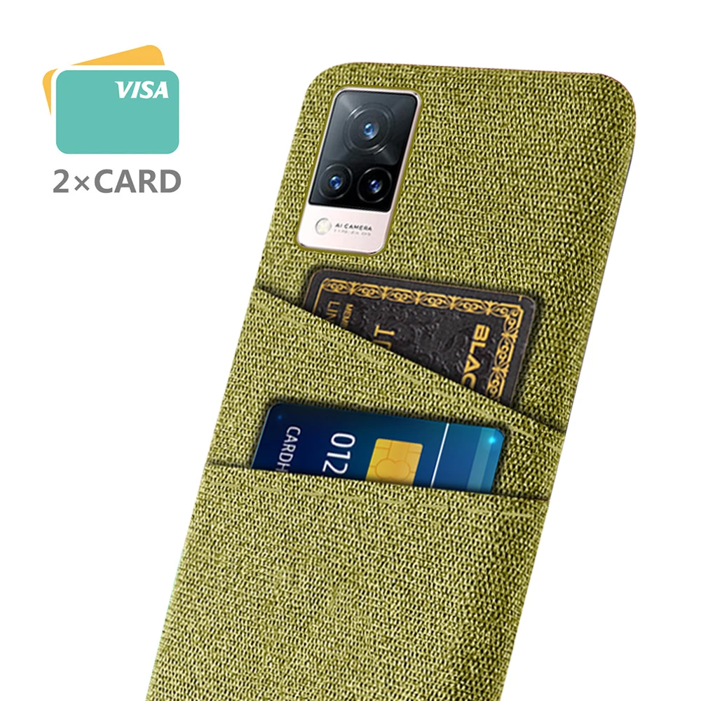 Card Case For Vivo V21 5G Case V 21 Dual Card Fabric Cloth Luxury Business Cover for Vivo V2050 VivoV21 5G coque for Vivo V21 5G