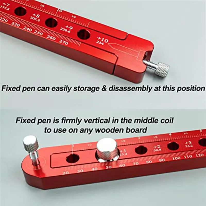 

Компас-чертилка для деревообработки, регулируемая метрическая/дюймовая линейка для черчения дуг и кругов, маркер G