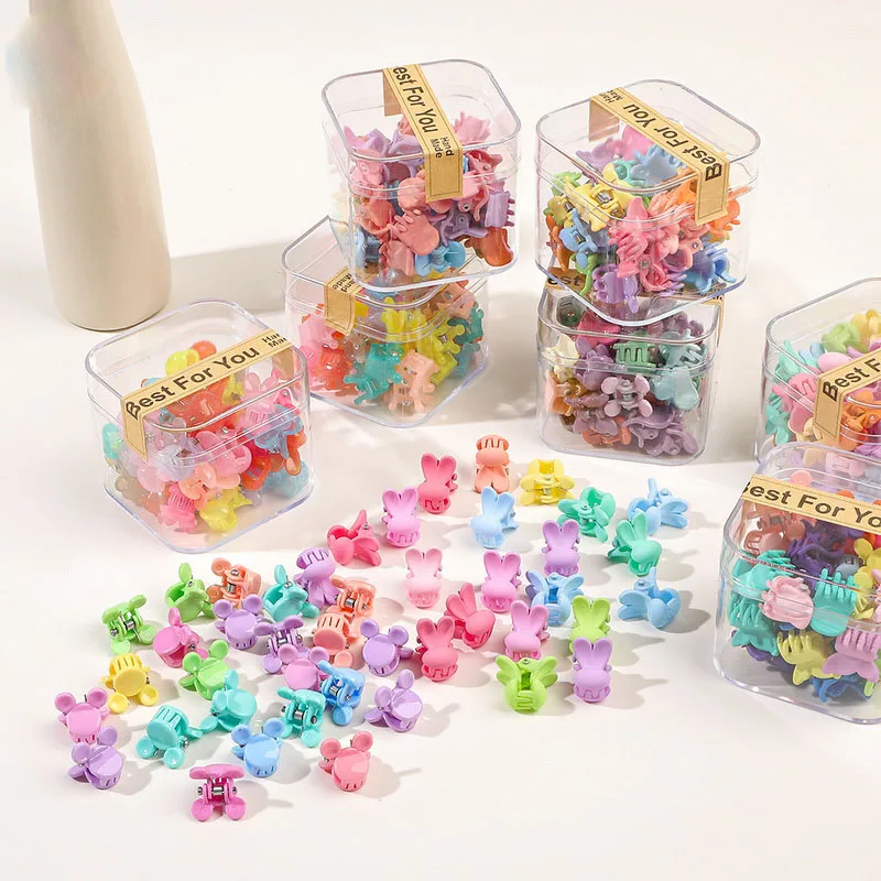 40pcs kawaii small Rabbit flower hair clips for girl mini hairclips baby butterfly clips kid tiny Crown hairpin cute accessories