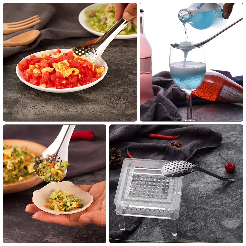 

3 pcs Stainless Steel Strainer Spoon Caviar Colander Spherification Kitchen Tools Food Grade Safe Home Restaurant