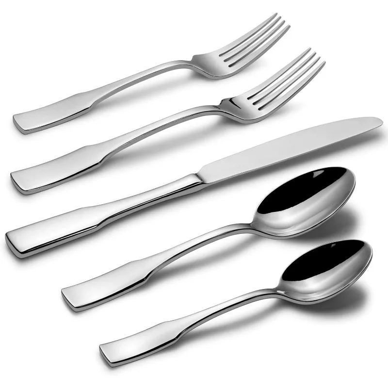 

40-Piece Silverware Set,Service for 8,Stainless Steel Flatware Set,Mirror Polished Cutlery Set,Dishwasher Safe