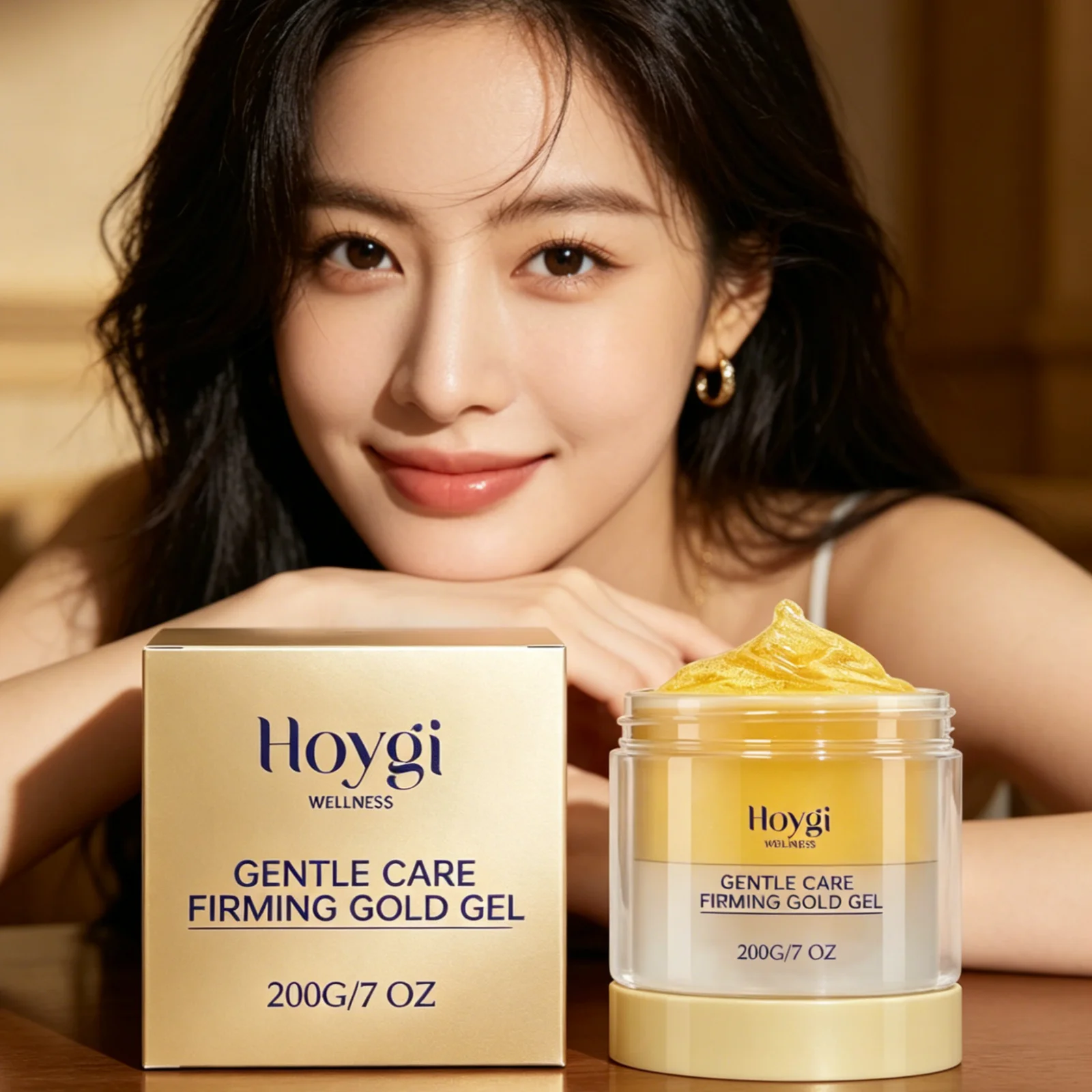 

Hoygi Body Care Gel Suitable for Sensitive Skin Moisturizing Soothing Relieves Irritation Gentle Formula Firming Gold Gel 200g