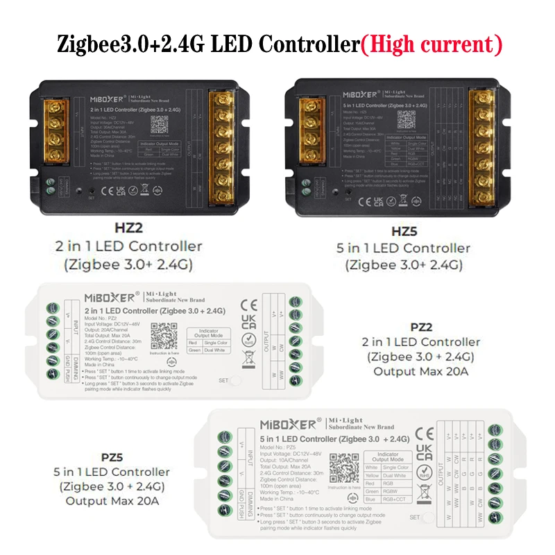 *2 in 1 / 3 in 1 LED Controller (Zigbee 3.0+ 2.4G) High Current Max 30A/20A