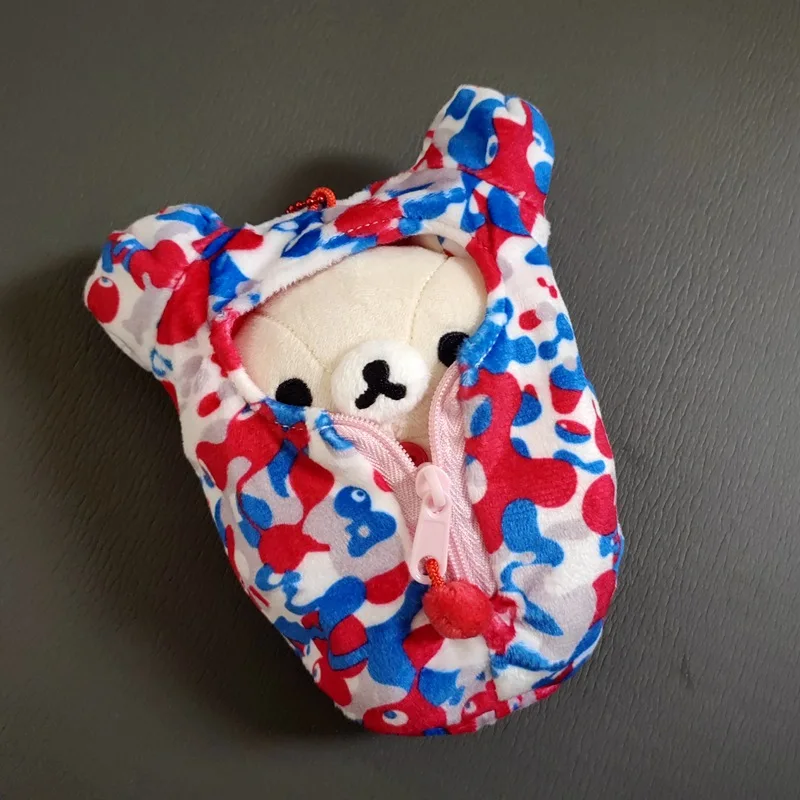 พวงกุญแจตุ๊กตาการ์ตูนริลัคคุมะ ตุ๊กตาขนนุ่มสบาย ของตกแต่งกระเป๋าเป้ ของขวัญคริสต์มาสสำหรับเด็กชายและเด็กหญิง