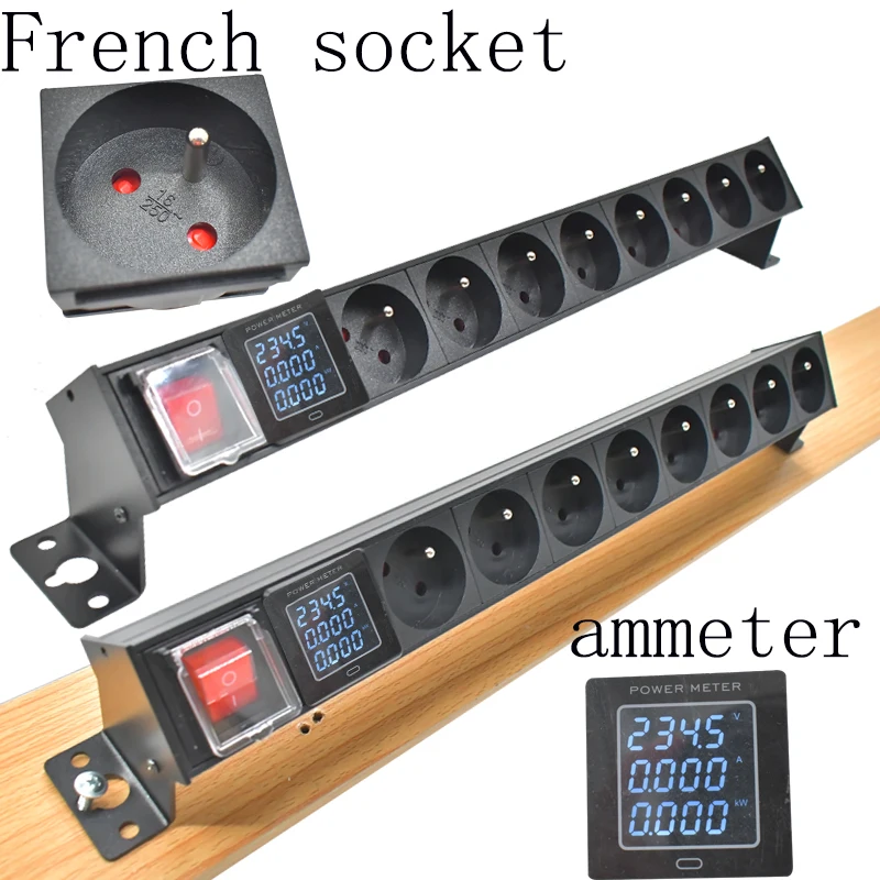 

Сетевой фильтр PDU, Φ 1-9ACFrench, настольная розетка с дисплеем амперметра, кабель-удлинитель 1,2/2/3/4/5 метра