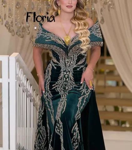 emerald green and gold formal dress