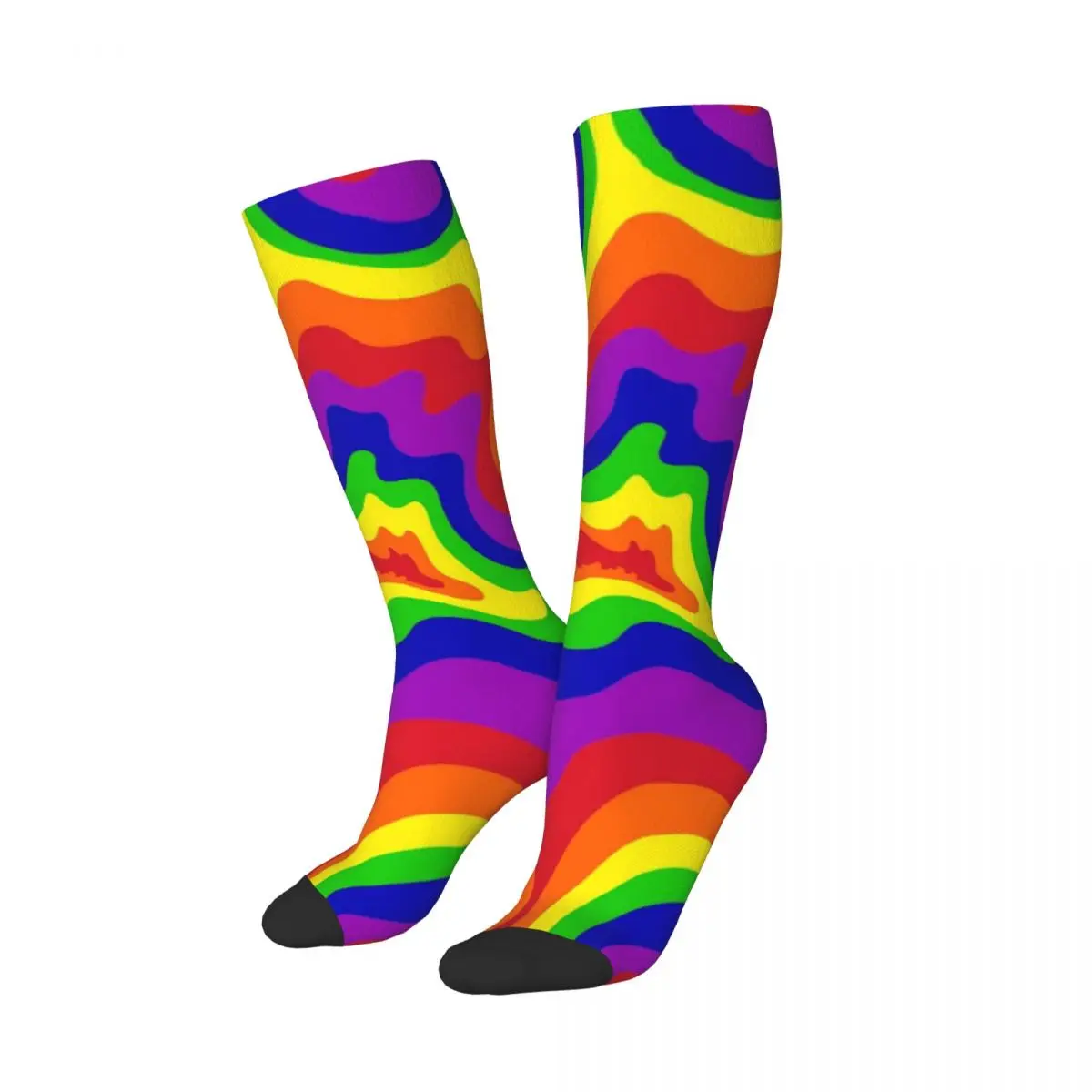 Rainbow Drip Trip Socks Harajuku Super Soft Stockings All Season Long Socks Accessories for Unisex Birthday Present