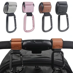 1/2pcs Baby Stroller Hooks Clips PU Leather Rotatable Cart Organizer Pram Hook Pram Rotate 360 Degree Stroller Accessories