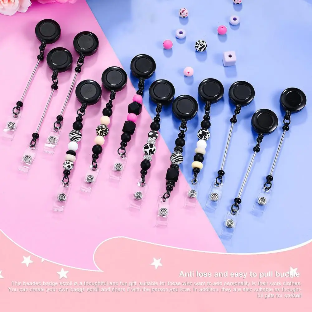 개폐식 분실 방지 이름 태그 랜야드 배지 릴, 경량 휴대용 DIY 이름 태그 배지 릴, 사무용품, 12 개