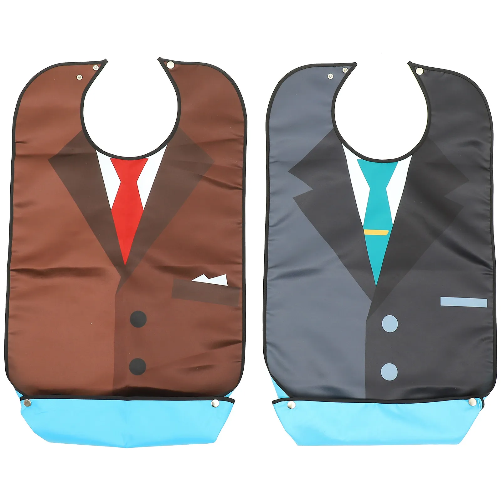 

2Pcs Waterproof Adult Bibs Washable Reusable Eating Apron for Elderly Mealtime Clothing Protector Anti-Oil Spill Guard