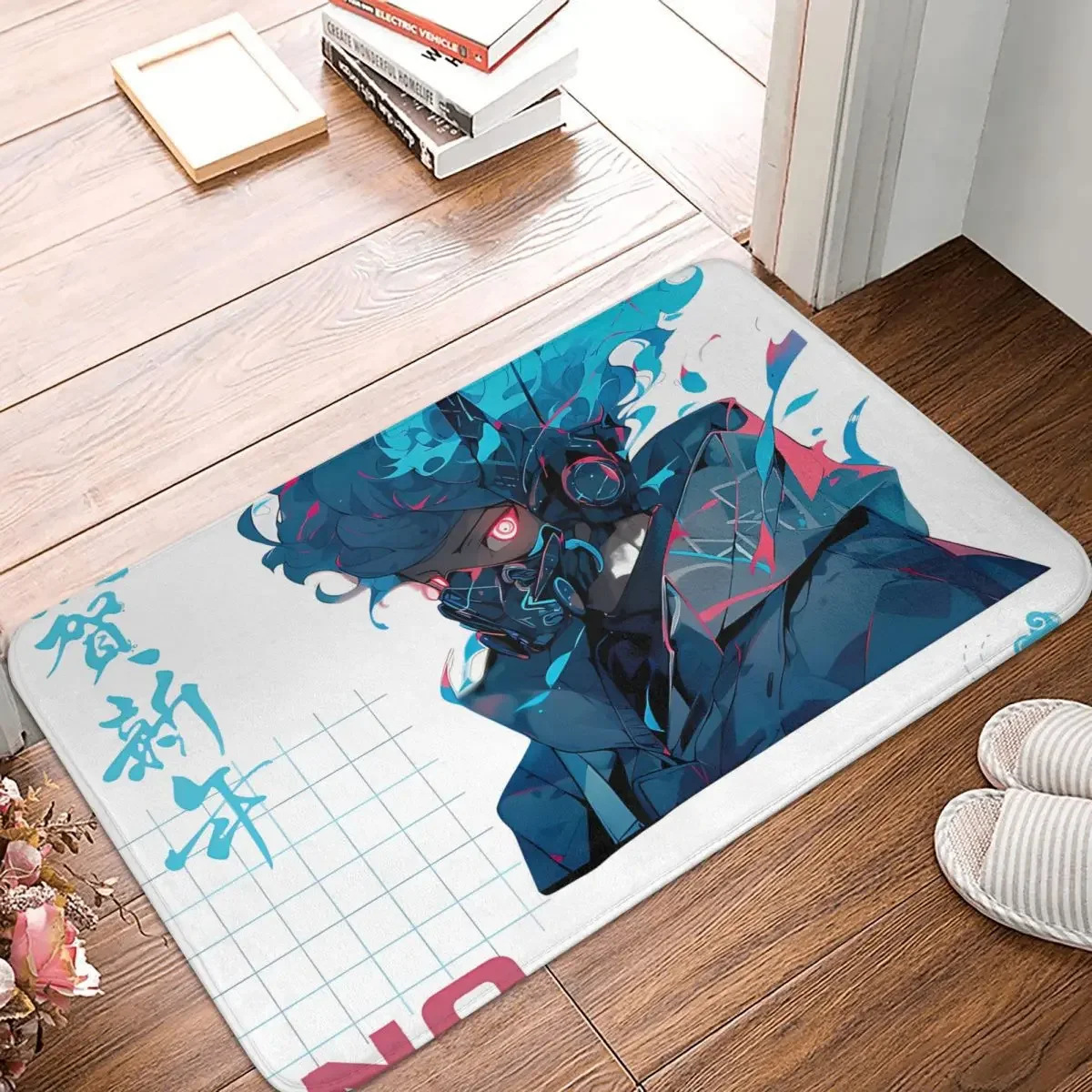 Non-slip Rug Doormat Kitchen Mat Cyberpunkno Fear Blue Anime Boy Floor Carpet Indoor Decor