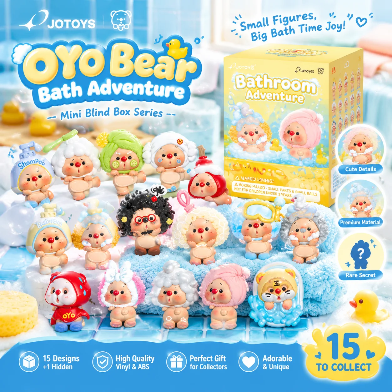 JOYS OYO Bear Bath Series Doll Blind Box Cute Fluffy Doll Collection Fashion Toys Desktop Decoration Backpack Pendant Gift - view 4