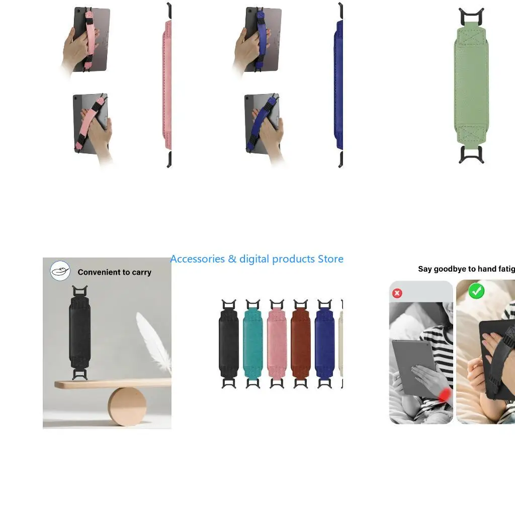 77JD Adjustable Tablets Hand Holder For 9-11Inch Screens Secure AntiSlip Finger Strap Portable Elastic Carrying Band