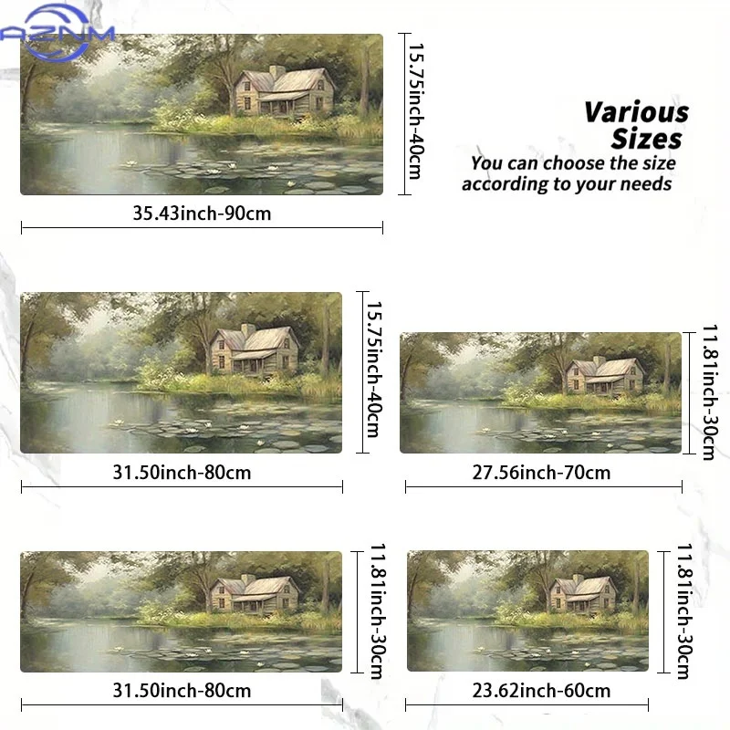 Mouse Pad Featuring a Rustic House And Water Lilies, Made of Rubber, Available in Various Sizes. It'S Perfect for Programmers An