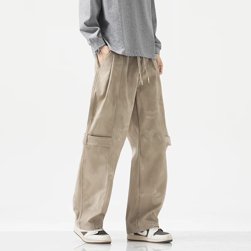 

Spring Summer New In Man Straight Cargo Pants Loose Fit Plus Size Trousers For Men Fashion Male Camouflage Sports Joggers Pants