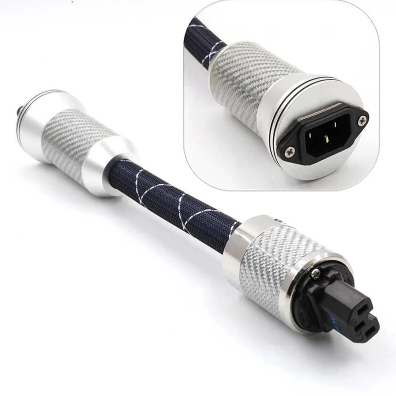 MAKE-Flux-50 NCF Power Filter Nano Crystal Rhodium Plating Nonmagnetic FI-50R NCF Connector IEC320 To C15 Plug