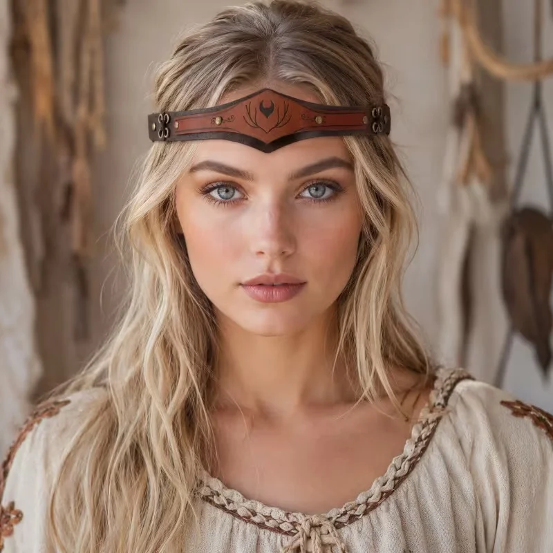 Medieval Elf Viking Ancient Style Cosplay Forehead Accessory Headband, Halloween Costume Gift