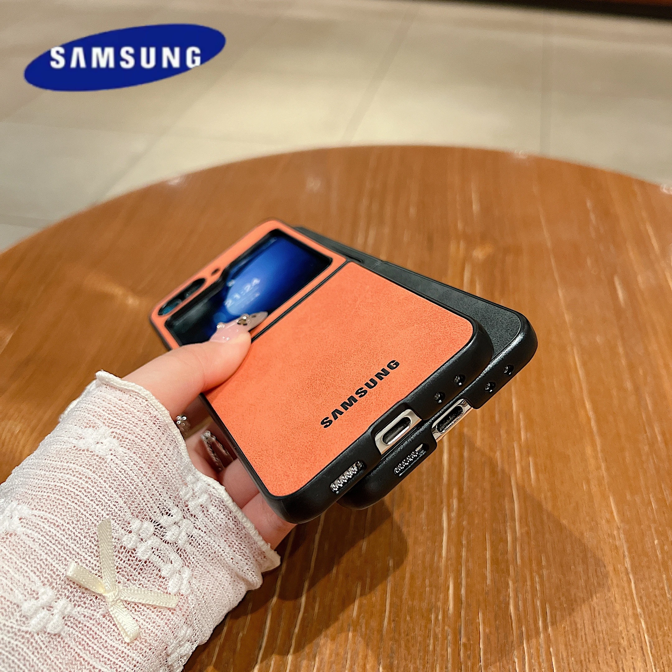 Luxury Business Suede Leather Soft Phone Case Samsung Galaxy Z Flip 7 6 5 4 Shockproof Matte Protective Z Flip6 5 4 3 Back Cover image 2
