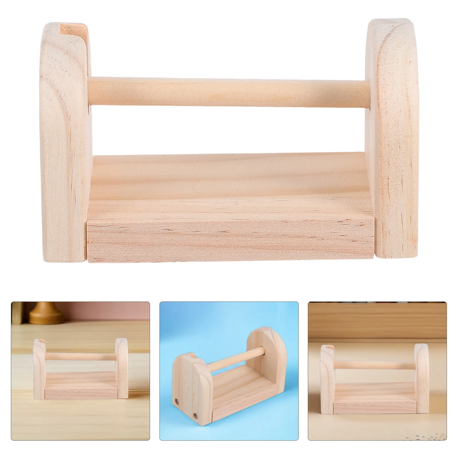 Masking Tape Dispenser Wooden Multi Roll Craft Tape Holder Organizer Rack Tabletop Dispenser For Kids Children Office Home