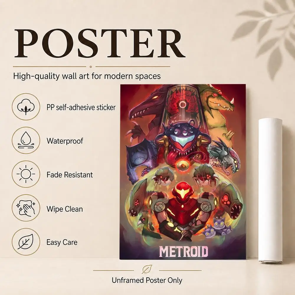 Metroid Prime Poster Room Home Decoration Interior Wall Art Printing Garage Posters Gift view 5
