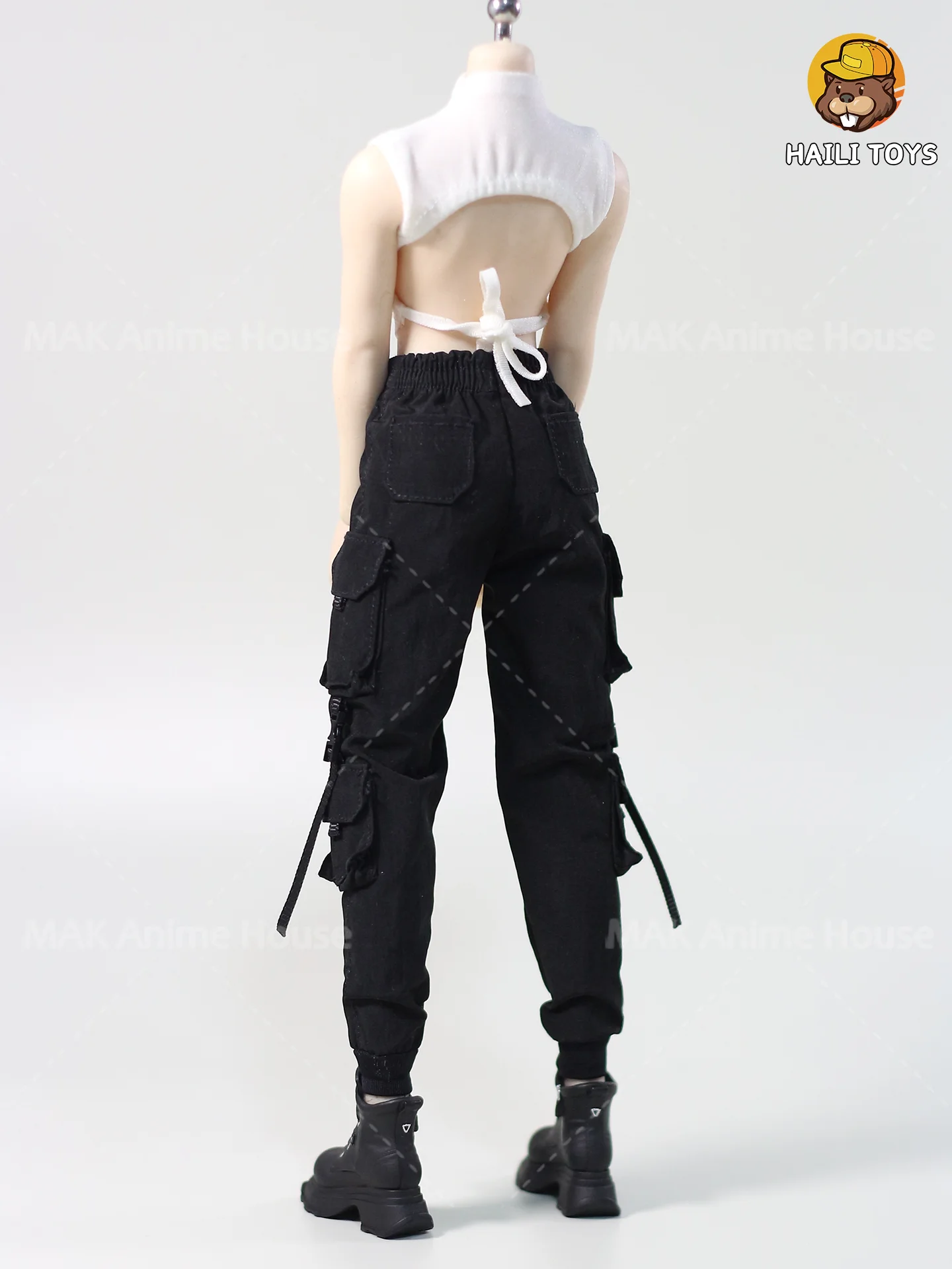 HAILI TOYS HF013 1/6, camiseta funcional ajustada con espalda descubierta, pantalones de trabajo, ropa, modelo apto para cuerpo de figura de acción de soldado de 12 pulgadas