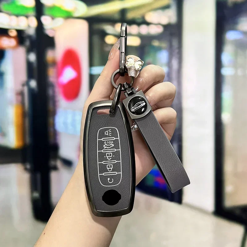 

For Nissan X-trail T33 Kicks Qashqai J12 Juke Teana Altima Ariya Zinc Alloy Car Key Case Holder Key Cover Accessories 2023 2022