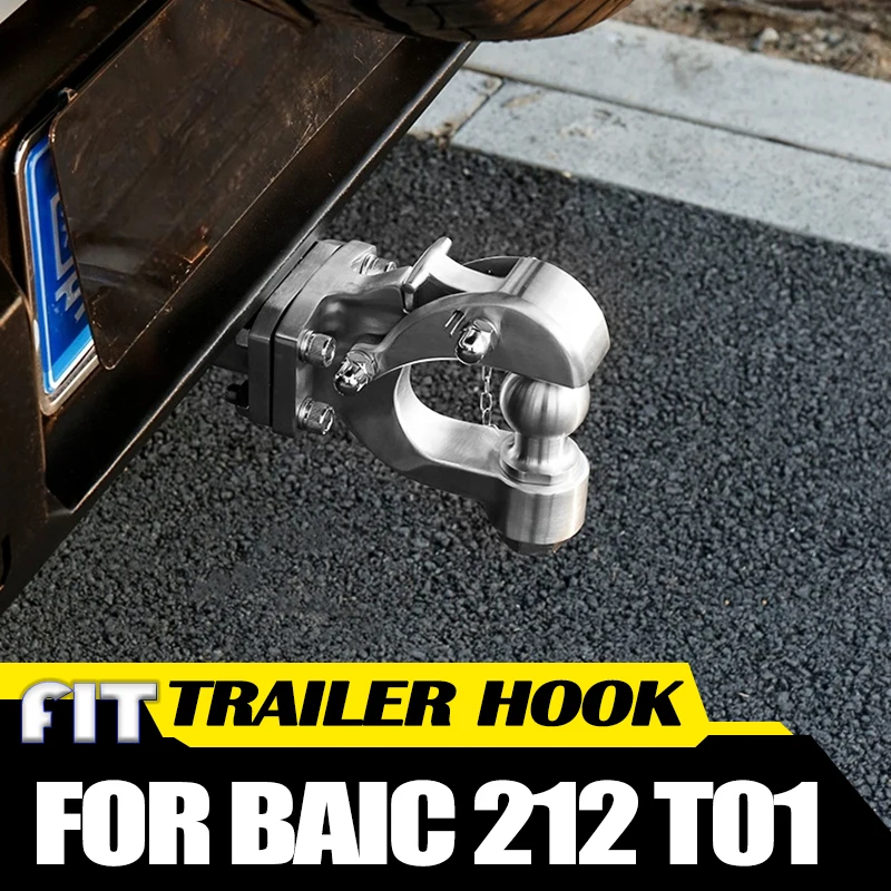 Car Trailer Hook Fit for BAIC 212 T01 2024 2025 Modified Car Off-road Stainless Steel Trailer Hook Rear Bumper Anti-collision