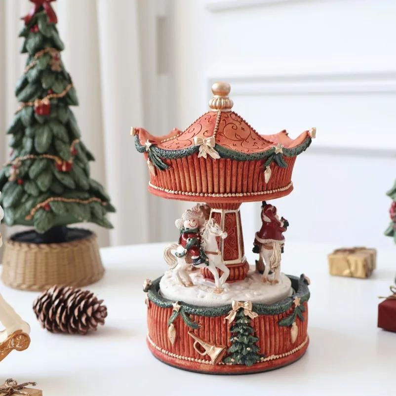 Mechanical Winding Music Box Desktop Decoration Ornament Christmas Holiday Gift Giving Decoration