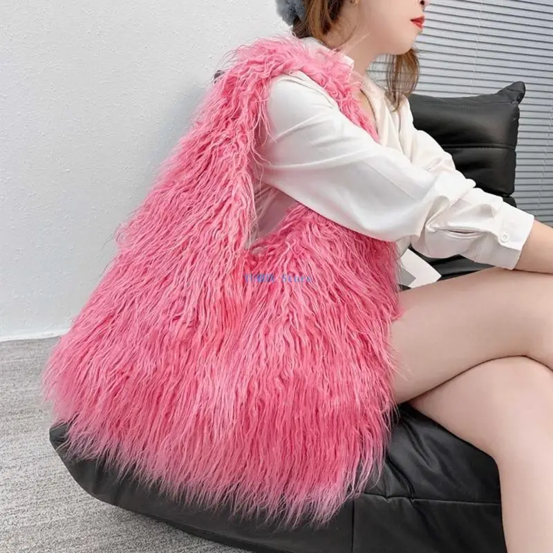 D0UD Exquisite Y2K Single Shoulder Bag Alluring Bombshells Long Hair Bag Underarm Bag