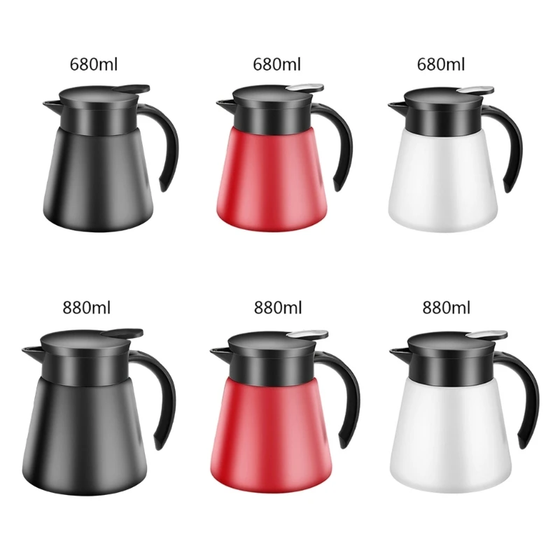 680/880ml Stainless Steel Double Wall Vacuum Flask Insulated Coffee Pots Milk Teas Jug Dropsale