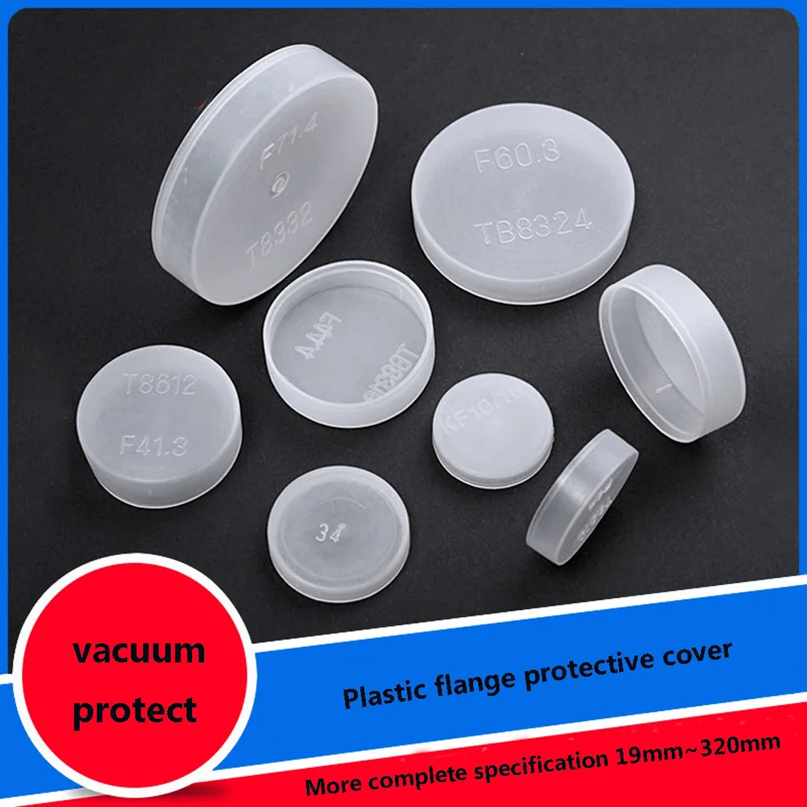 Plastic PE White Translucent Vacuum Flange Plastic Cap Protective Cover CF/KF/ISO Circular Dust Adapter Sleeve Oil Pipe Joint