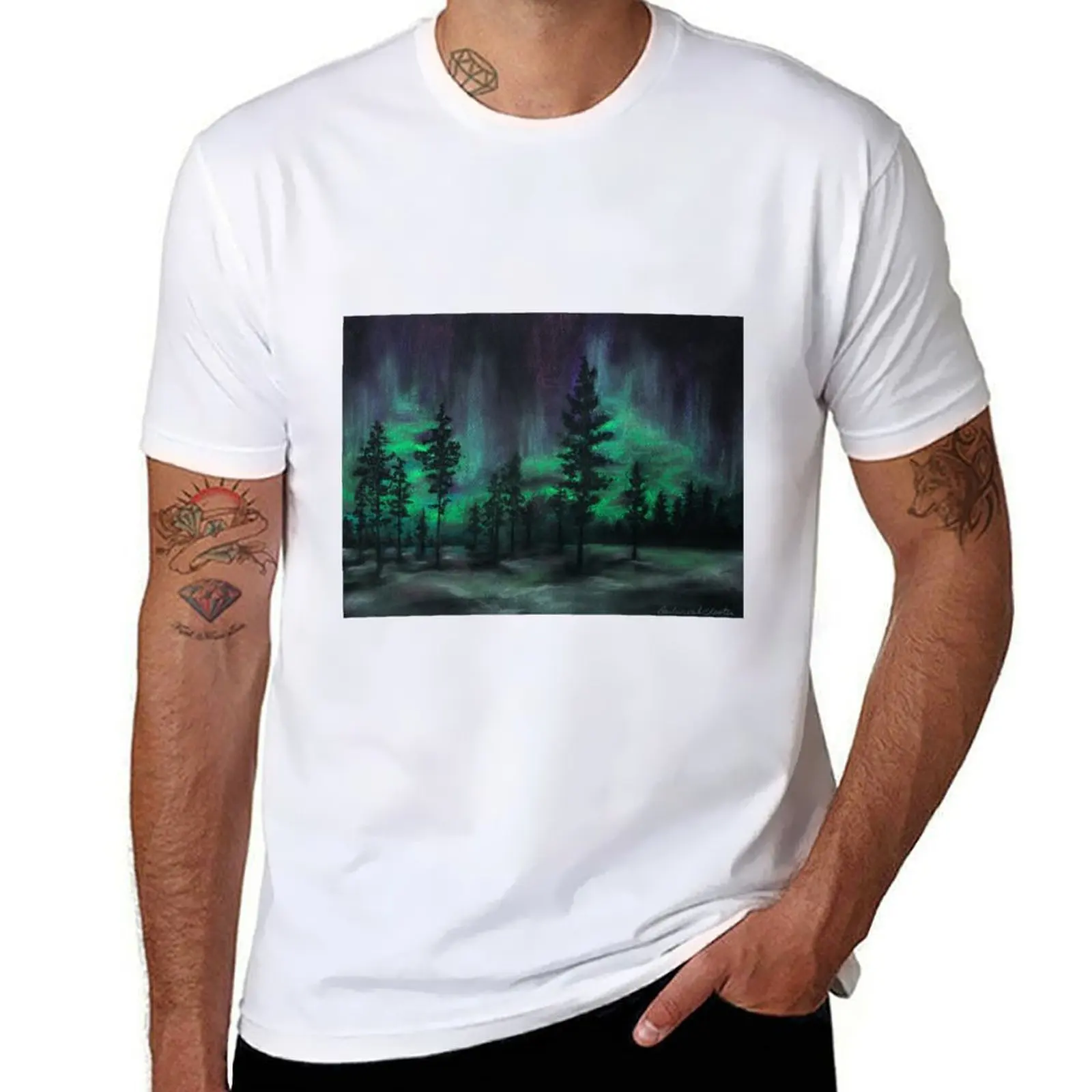 

Northern Lights T-Shirt funny t shirts cotton man t shirt cotton T-Shirt