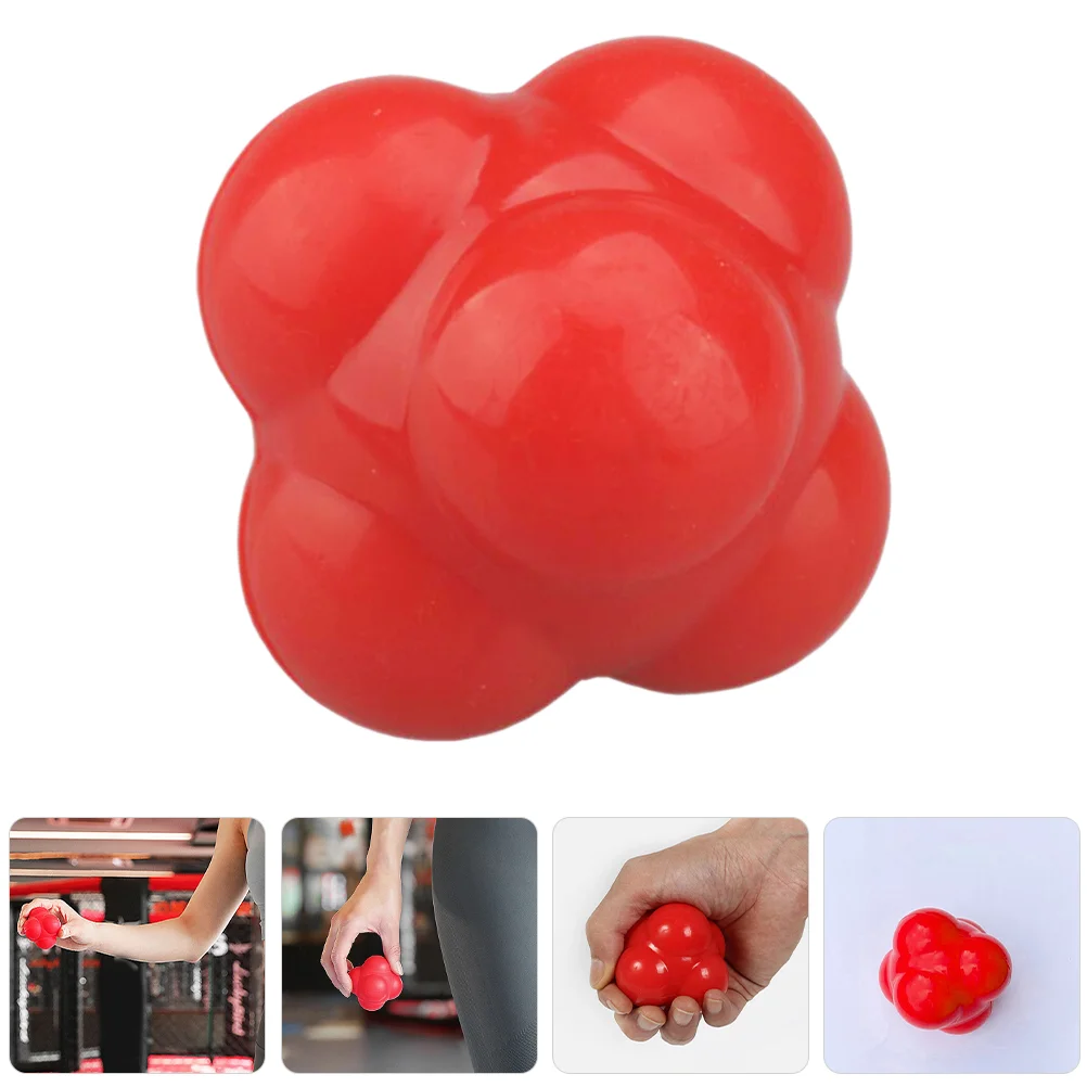 

Hexagonal Reaction Agility Balls 68mm Red Large Size Fitness Training Equipment for Soccer Baseball Indoor Sports