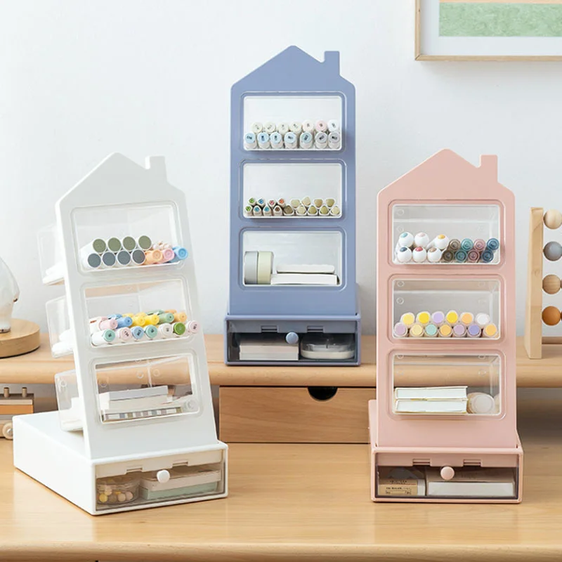 Removable Oblique Insertion Pen Holder Multi-function Large Capacity Student Desktop Plastic Storage Box Creative Cute Pen Rack