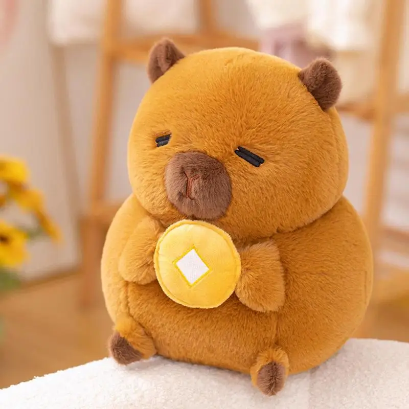 Capybara Stuffed Pillow Cartoon Stuffed Pillow Doll Decor Plush Animal Toy with Rich Expression for Living Room Kid's Room Car