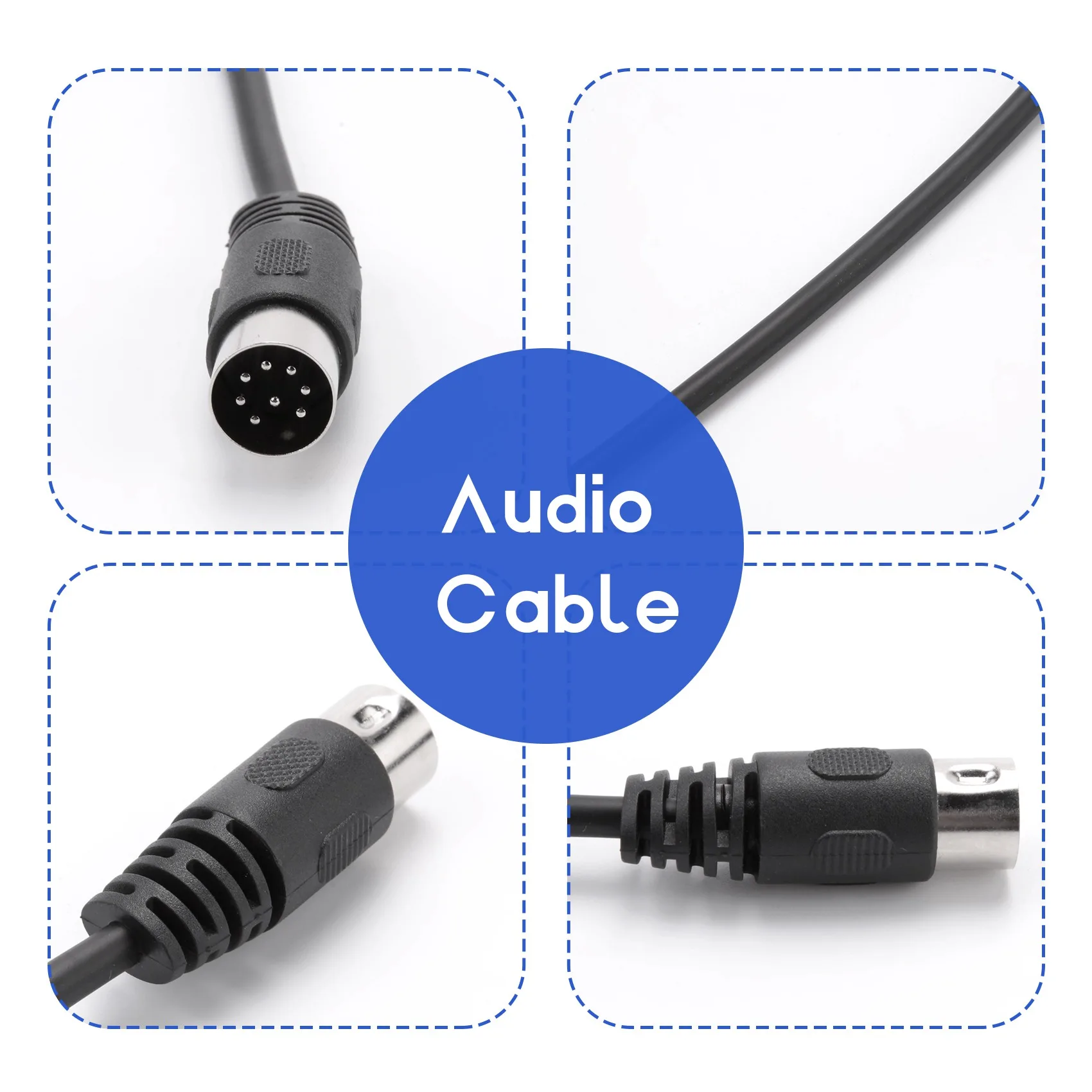 AA60 8 Pin DIN Male to Male Audio Cable - 5M MIDI Extension Cord for Speaker Surveillance