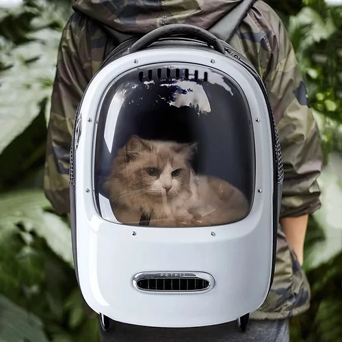 Outdoor Design Pet Carrier Travel Backpack Breathable Transparent Cat Dog Carring Basket Bag