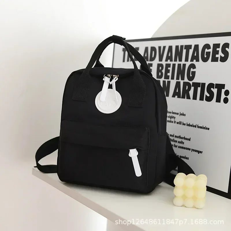 

Canvas Backpacks for Children New Girls' School Bag Retro Women Mini Backpack Fashion Solid Color Small Backpacks Student