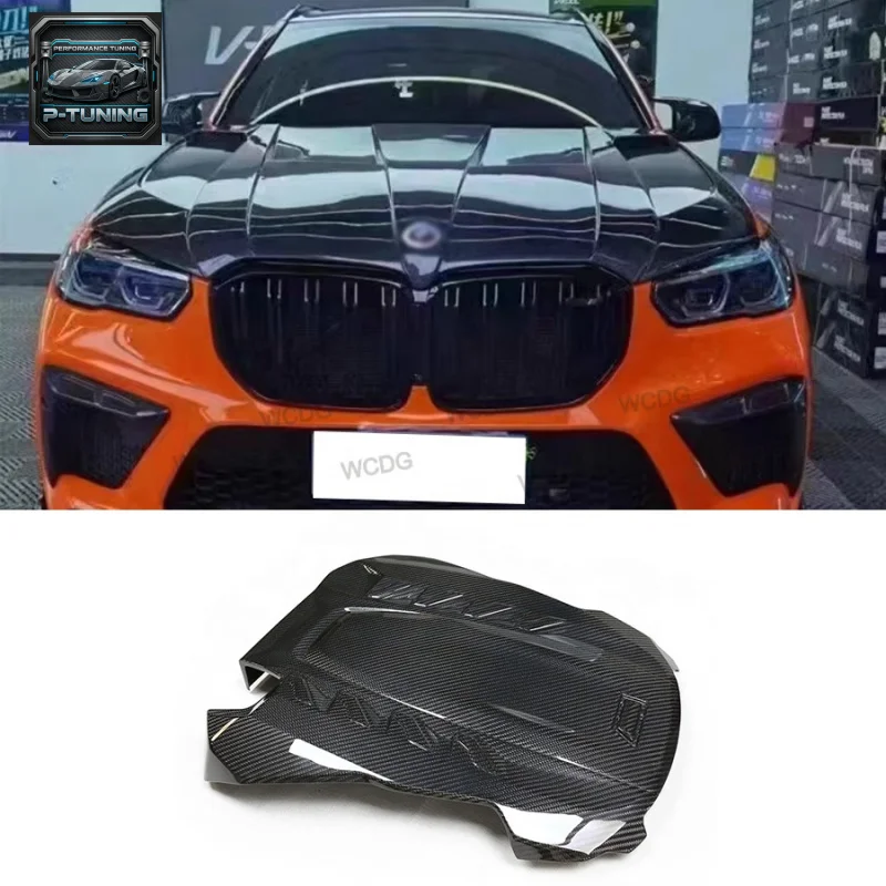 

Dry Carbon Fiber Engine Cover for BMW X5M F95 X6M F96 2019-2023 Front Engine Bonnet Hood Cover Protector Panel Guard Trim