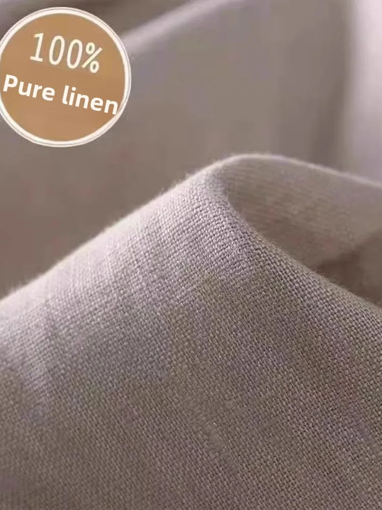 

Men's Summer Casual Linen Pants Drapey Loose Fit Extended Length 20cm Cotton Linen Trousers Sli And Comfortable