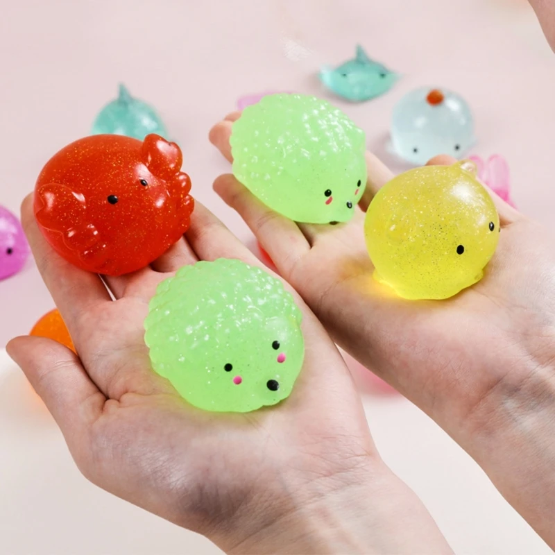 8pcs Hand Squeeze Animal Toy for Decompressing Halloween Soft TPR Toy Anti-Stress Animal Toy Kids Party Favor D5QF