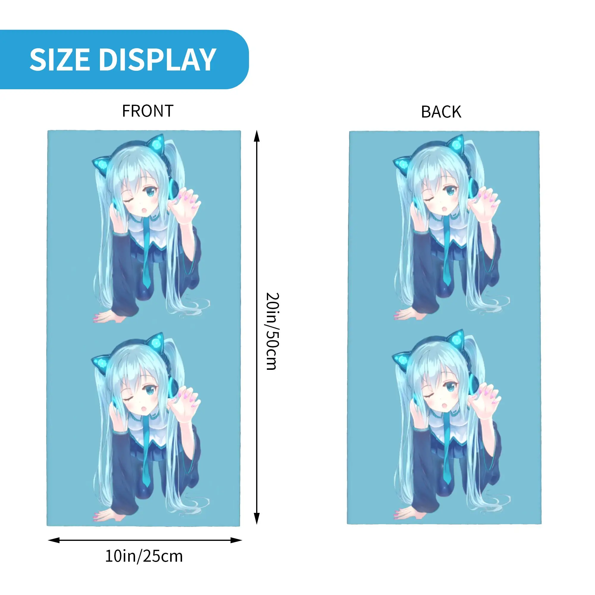 Custom H-Hatsunes Bandana Neck Gaiter Windproof Face Scarf Cover Women Music Girl Vocaloid Vintage Print Headwear Tube Balaclava