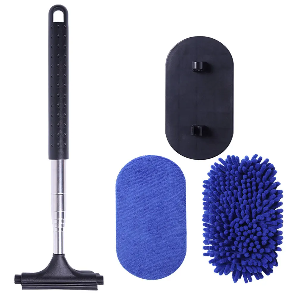

1Set Car Windshield Cleaning Brush Telescopic Rearview Mirror Wiper Multi-Functional Dust Removal Tool for Safe Driving