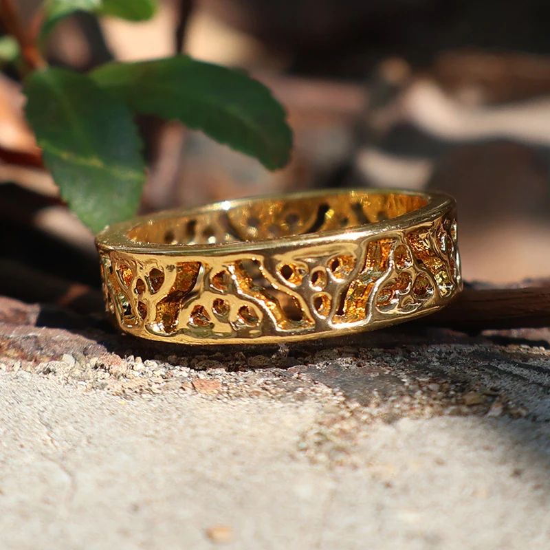 Huaya زوجين خمر الجوف خارج الصليب الكلاسيكية نمط خواتم مأدبة حزب مزاجه حلقة الملحقات الاتجاه المد #4