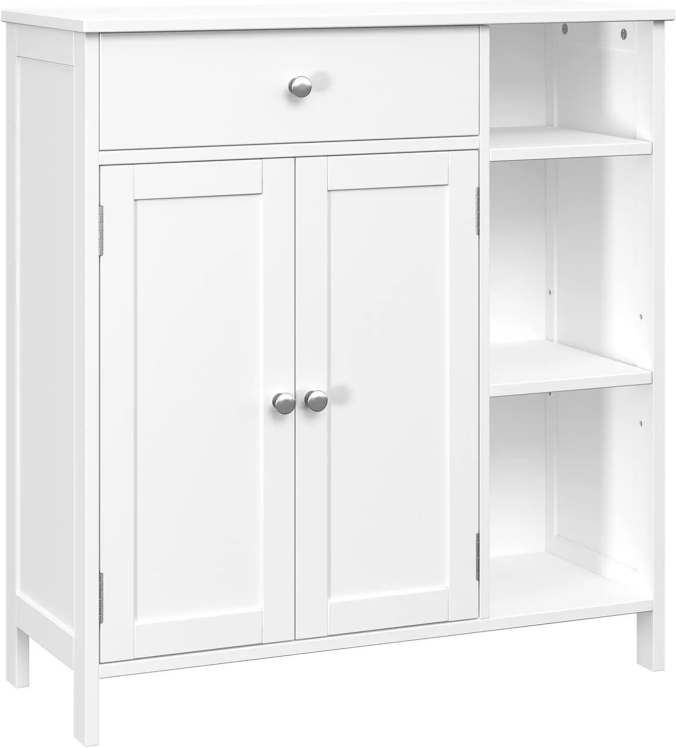 Bathroom Cabinet with Doors, Bathroom Floor Cabinet with Drawer & Adjustable Shelf, Kitchen Cupboard, Storage