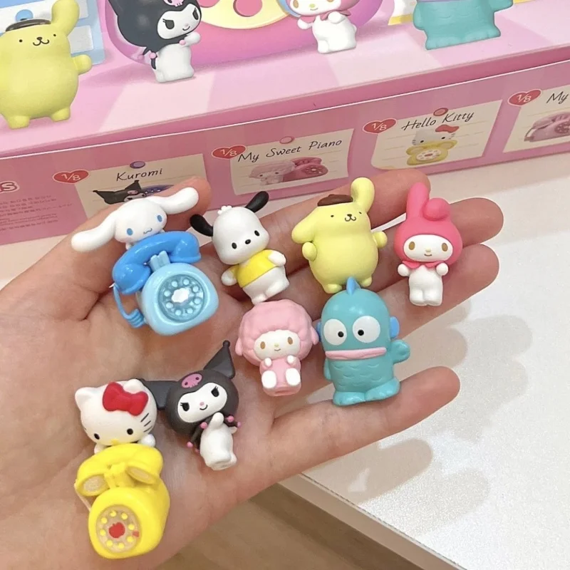 Sanrio Characters Love Calling Series Anime Figures Mini Box Kuromi Melody Cinnamoroll Cartoon Peripheral Desktop Room Decor