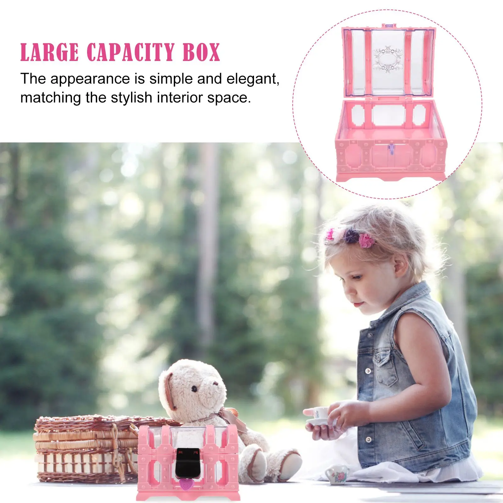 ABS Jewelry Box with Lock Durable for Long Time Simple Elegant Multi-functional Organizer Case Storage Travel Useful