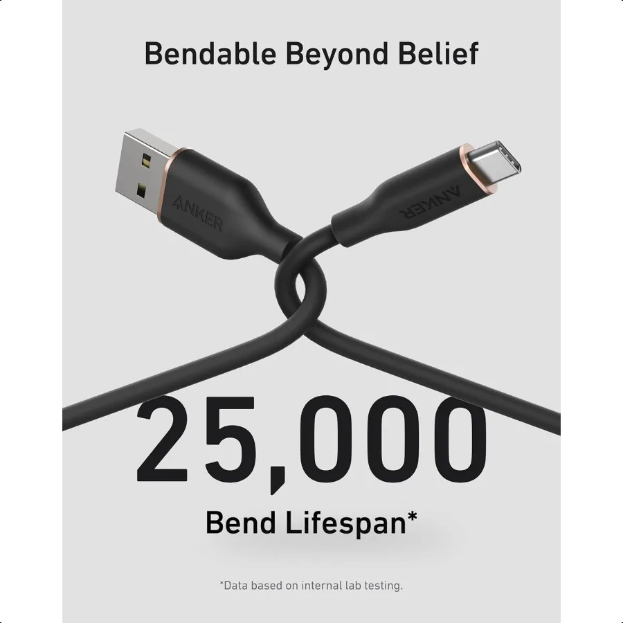 كابل من النوع C 2 حزمة USB A إلى USB C سلك تدفق شحن سريع لهاتف iPhone 16 15 أو Max Plus والمزيد بطول 6 أقدام باللون الأسود